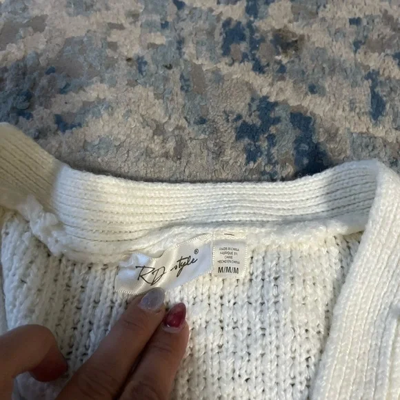RD style white cardigan medium - Picture 3 of 6
